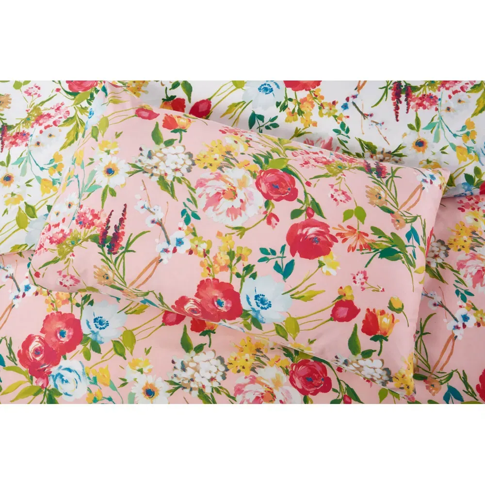 Ashbourne Single Duvet Set - Pink, Microfibre