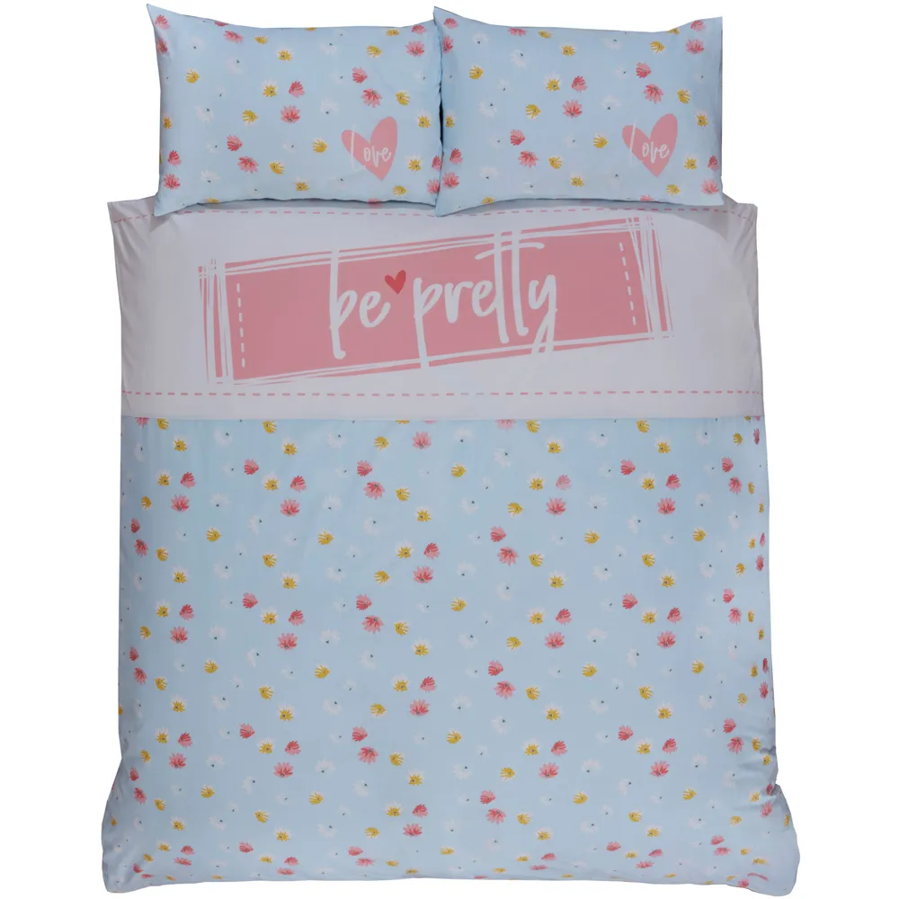 Be Pretty Double Duvet Cover Set - Duck Egg