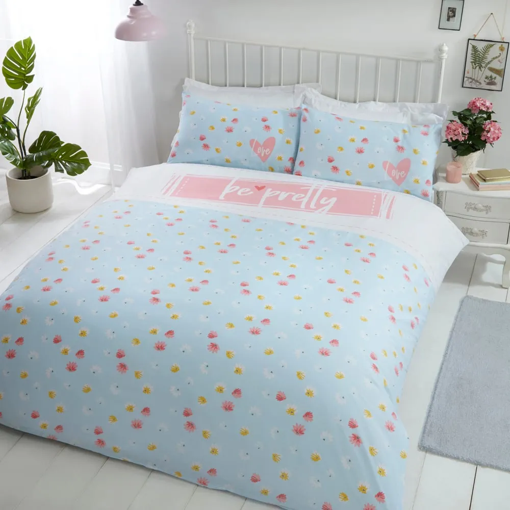 Be Pretty King Size Duvet Cover Set - Duck Egg