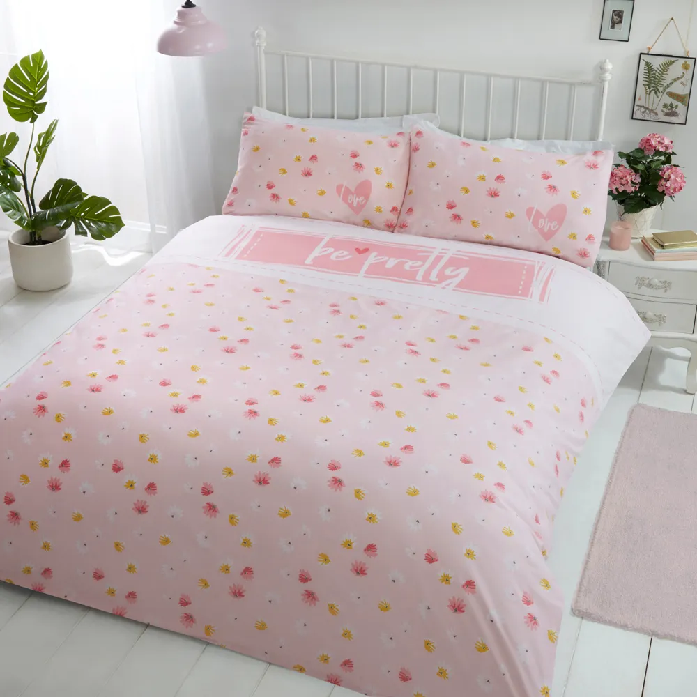 Be Pretty King Size Duvet Cover Set - Pink