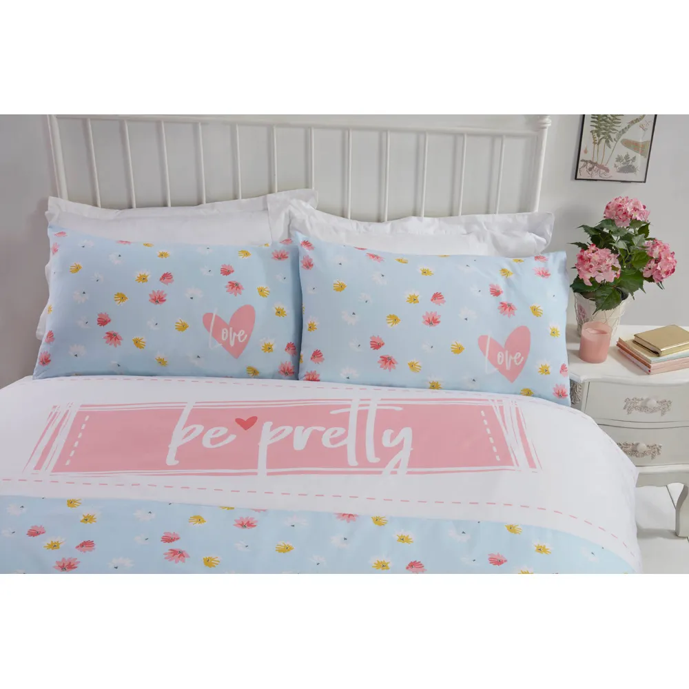 Be Pretty Single Duvet Cover Set - Duck Egg
