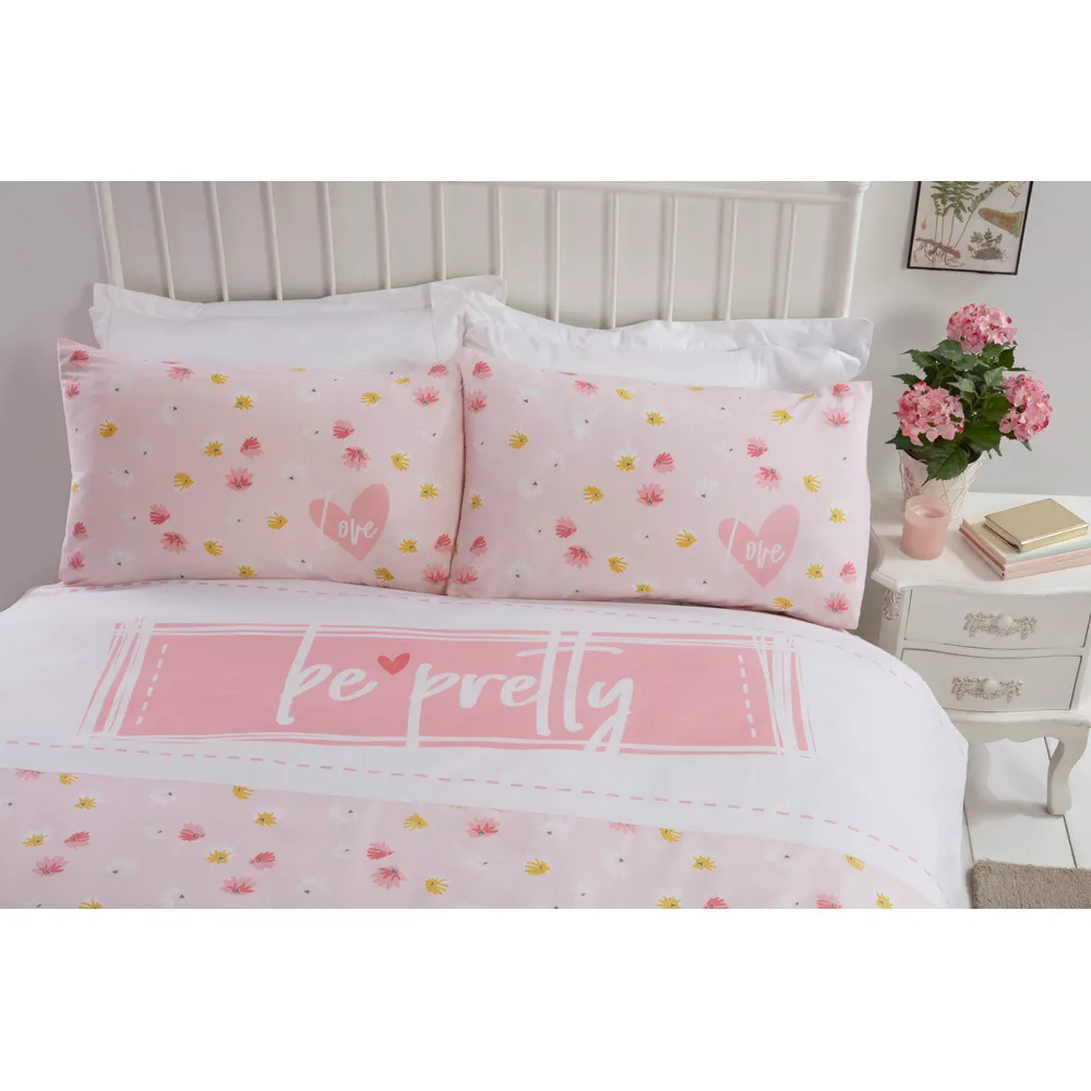 Be Pretty Single Duvet Cover Set - Pink