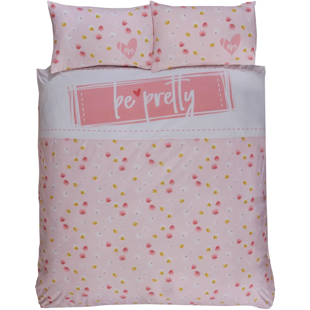 Be Pretty Single Duvet Cover Set - Pink