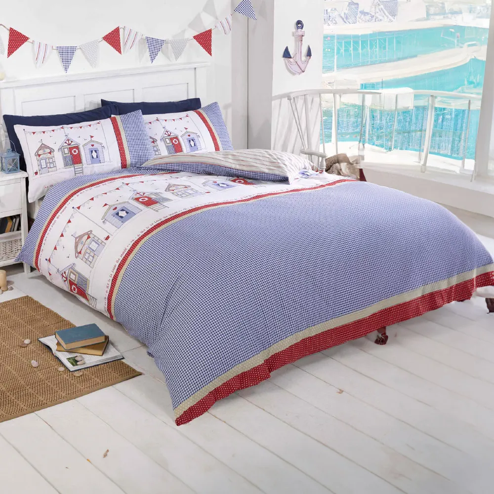 Beach Hut Double Duvet Set - Multicolour