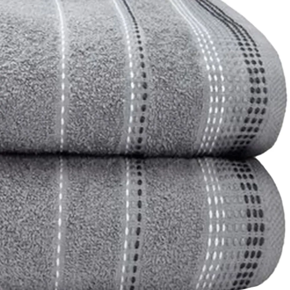 Berkley Bath Sheet Bundle Set of 2 - Silver, Cotton