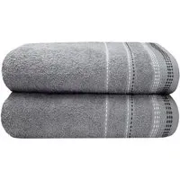 Berkley Bath Sheet Bundle Set of 2 - Silver, Cotton