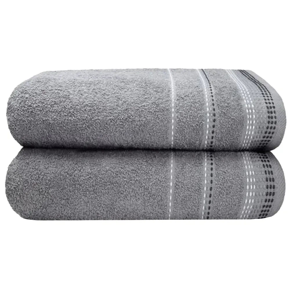 Berkley Bath Sheet Bundle Set of 2 - Silver, Cotton