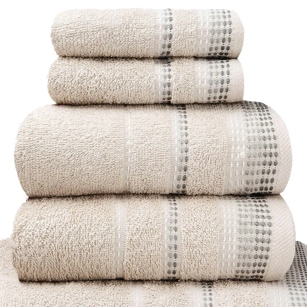 Berkley Embroidered Face Towel - Cream, Cotton