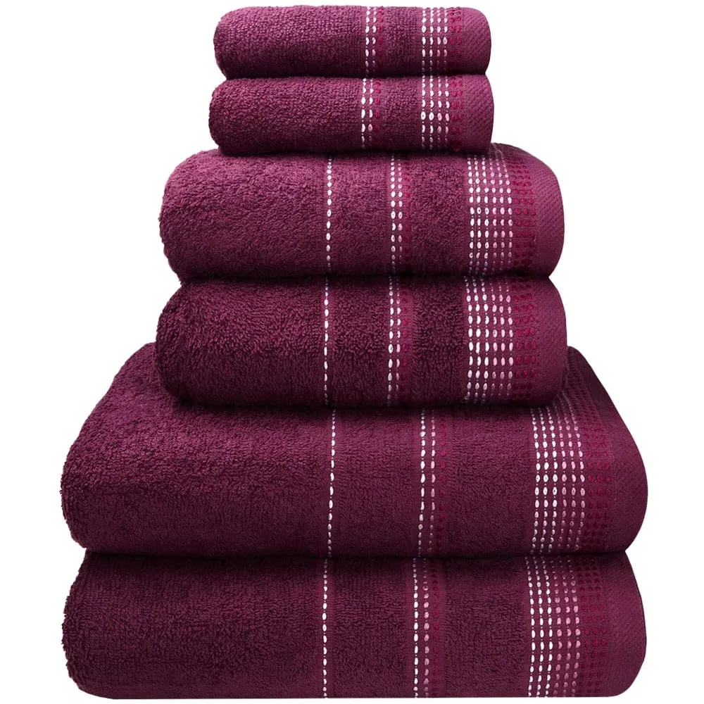 Berkley Embroidered Face Towel - Purple, Cotton