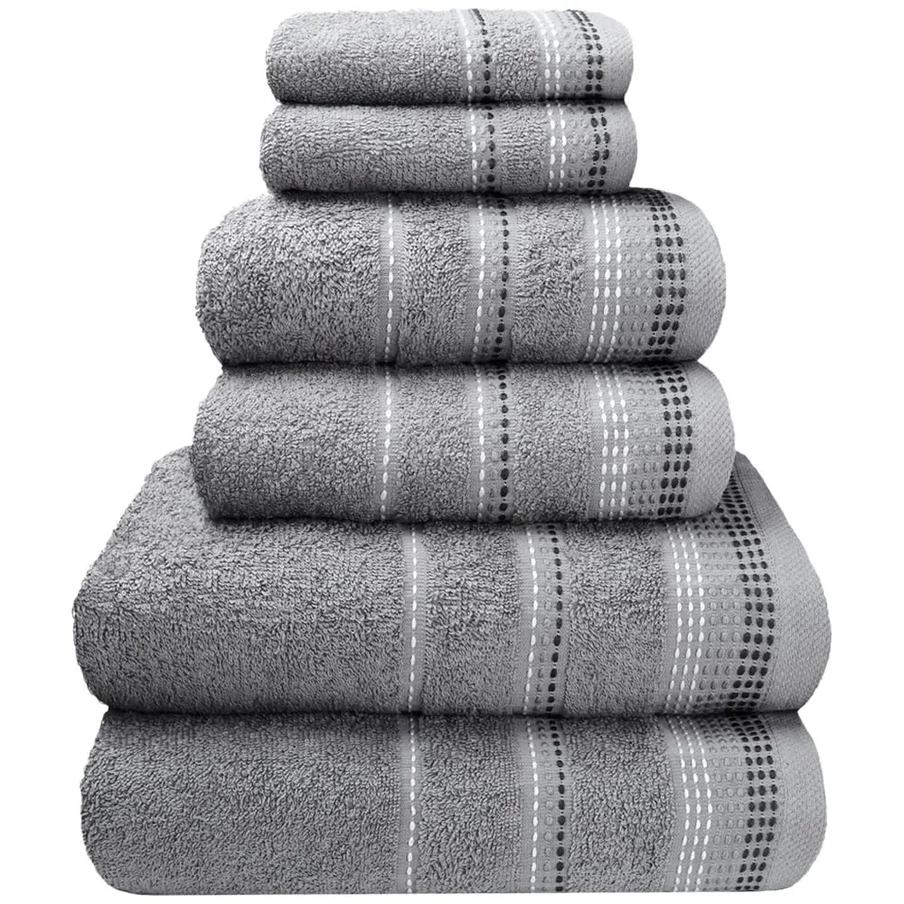 Berkley Embroidered Face Towel - Silver, Cotton