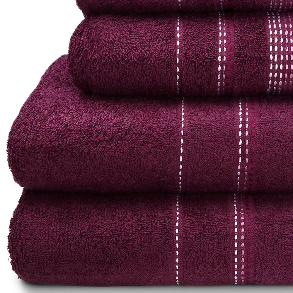 Berkley Embroidered Hand Towel - Purple, Cotton