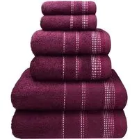 Berkley Embroidered Hand Towel - Purple, Cotton