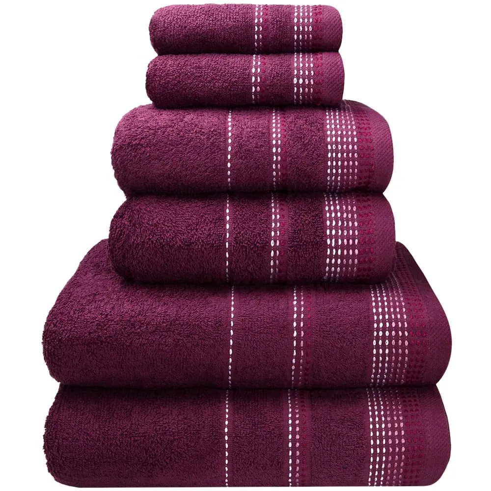 Berkley Embroidered Hand Towel - Purple, Cotton