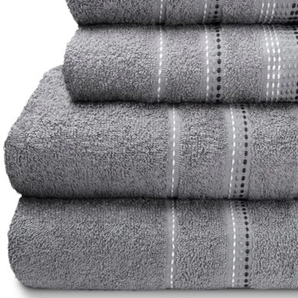 Berkley Embroidered Hand Towel - Silver, Cotton