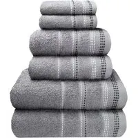 Berkley Embroidered Hand Towel - Silver, Cotton