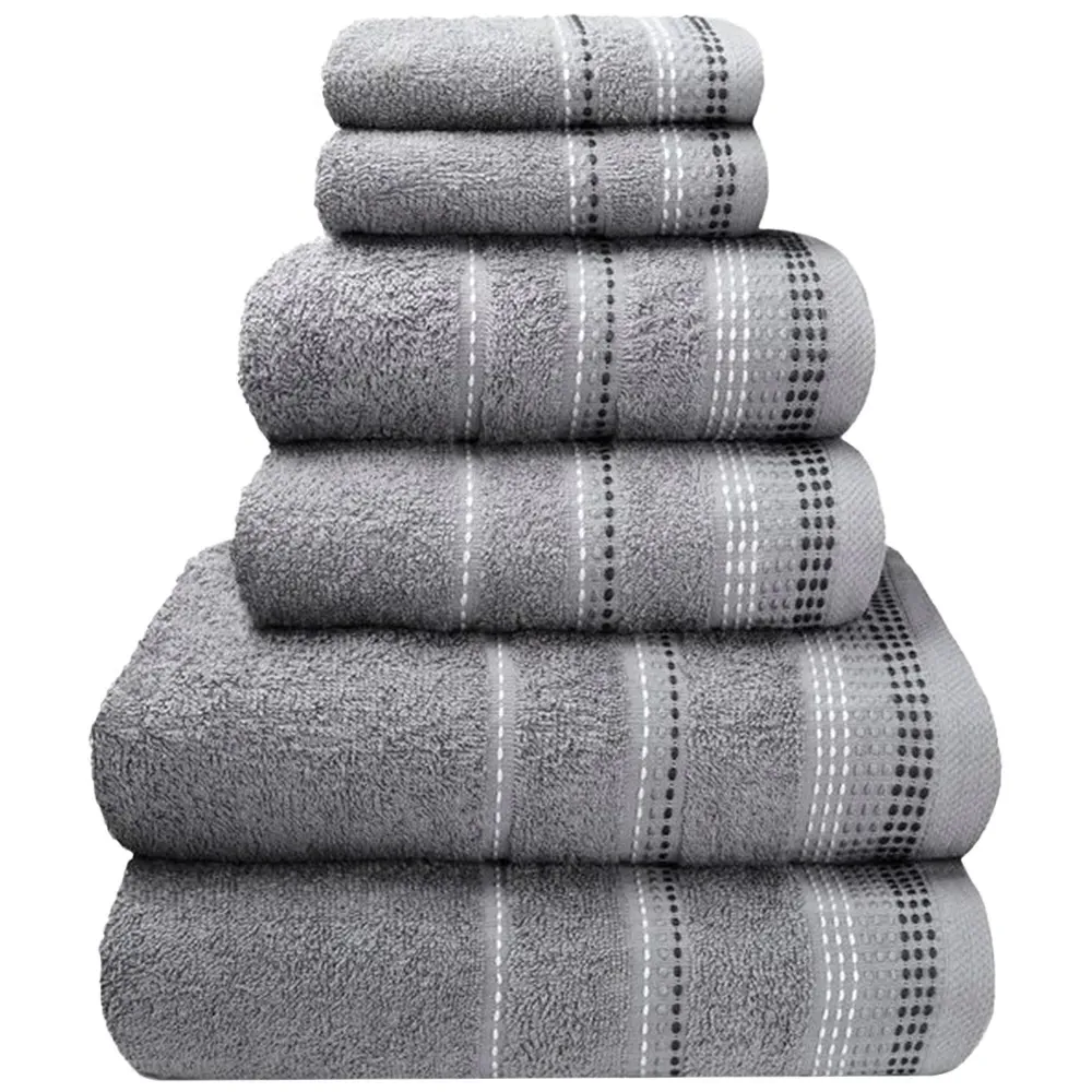 Berkley Embroidered Hand Towel - Silver, Cotton