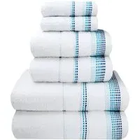 Berkley Embroidered Hand Towel - White, Cotton
