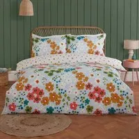 Betty King Size Duvet Cover Set Reversible - Blue, Polyester