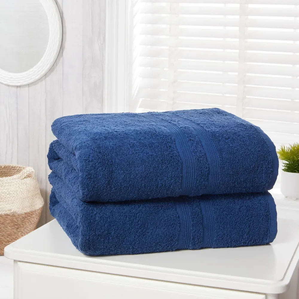 Camden Bath Towel 2 Pack - Blue, Cotton