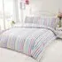 Candy Stripe Double Duvet Set - Multi, Brushed Cotton