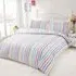 Candy Stripe Single Duvet Set - Multi, Brushed Cotton