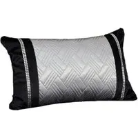 Capri Boudoir Cushion with Studs - Black, Velvet