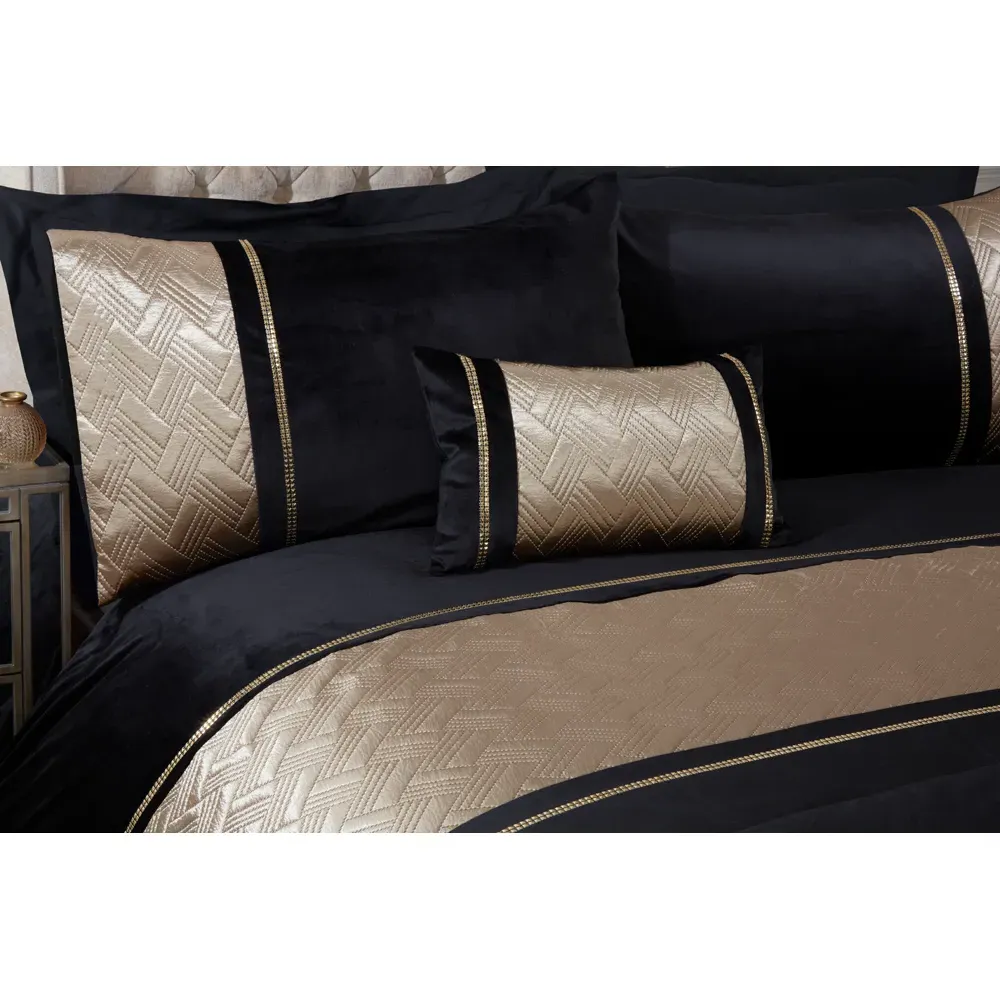 Capri Boudoir Cushion with Studs - Gold, Velvet