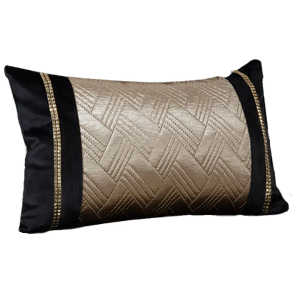 Capri Boudoir Cushion with Studs - Gold, Velvet