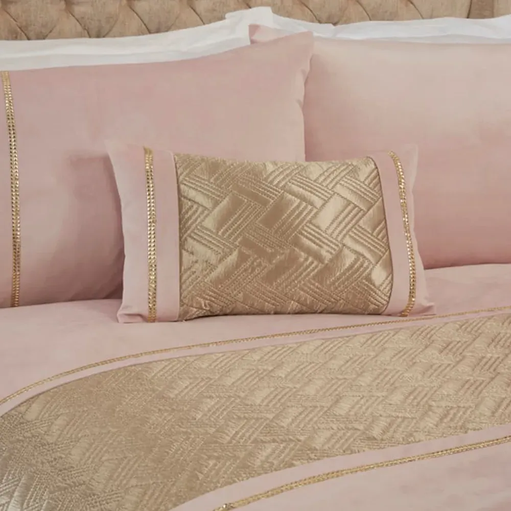 Capri Boudoir Cushion with Studs - Pink, Velvet