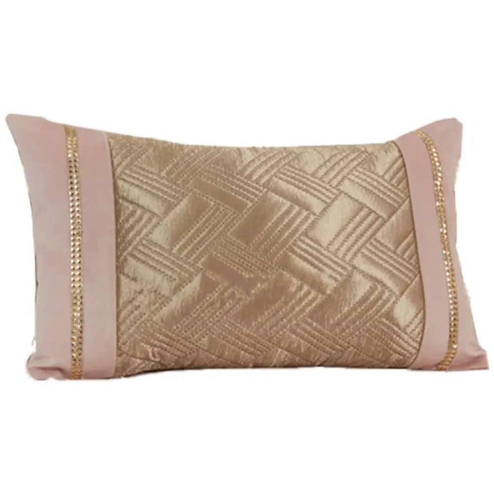 Capri Boudoir Cushion with Studs - Pink, Velvet image