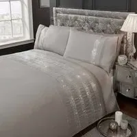 Carly Single Duvet Set - Silver, Polycotton