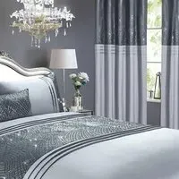 Charleston Eyelet Curtains - Grey