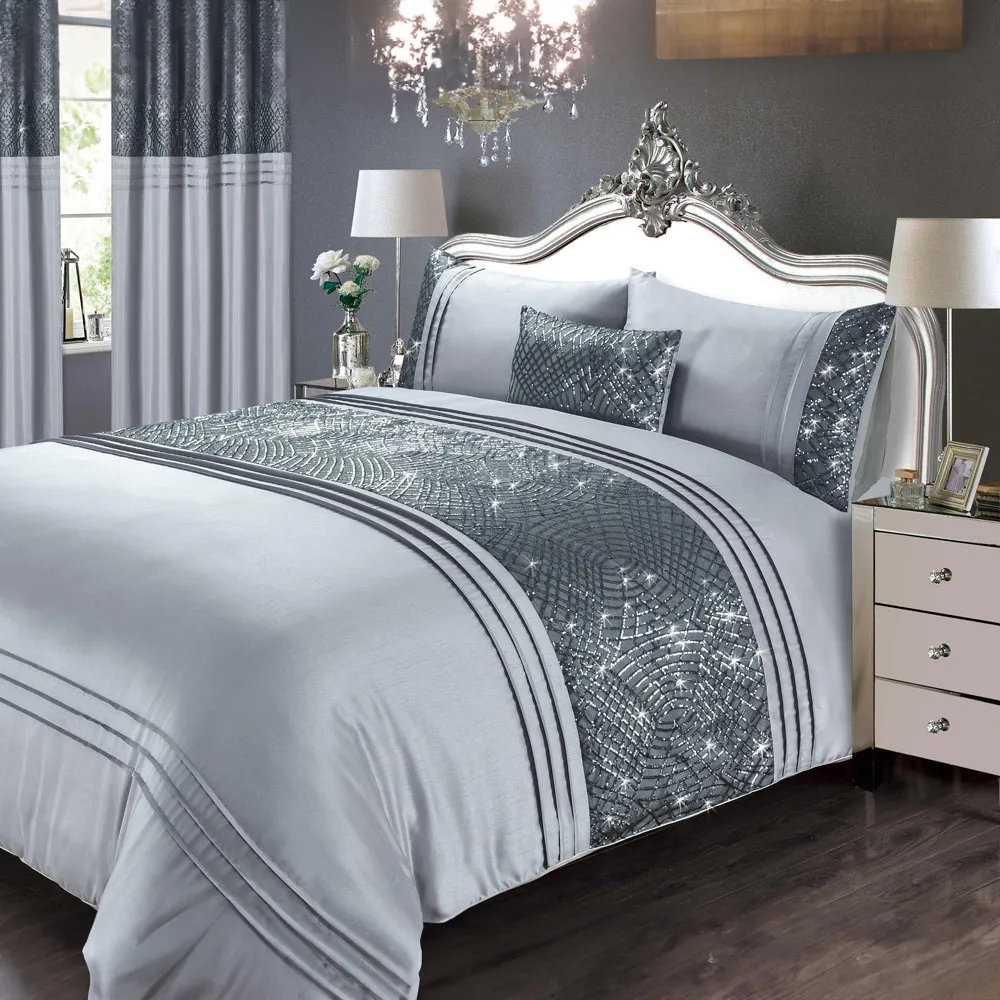 Charleston Super King Size Duvet Set - Grey