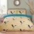 Cranes King Size Duvet Set - Ochre, Microfibre