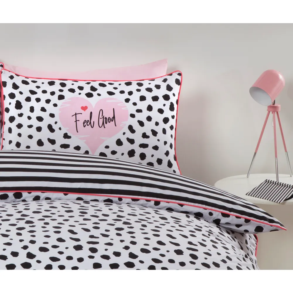 Dalmatian Single Duvet Cover Set - Black