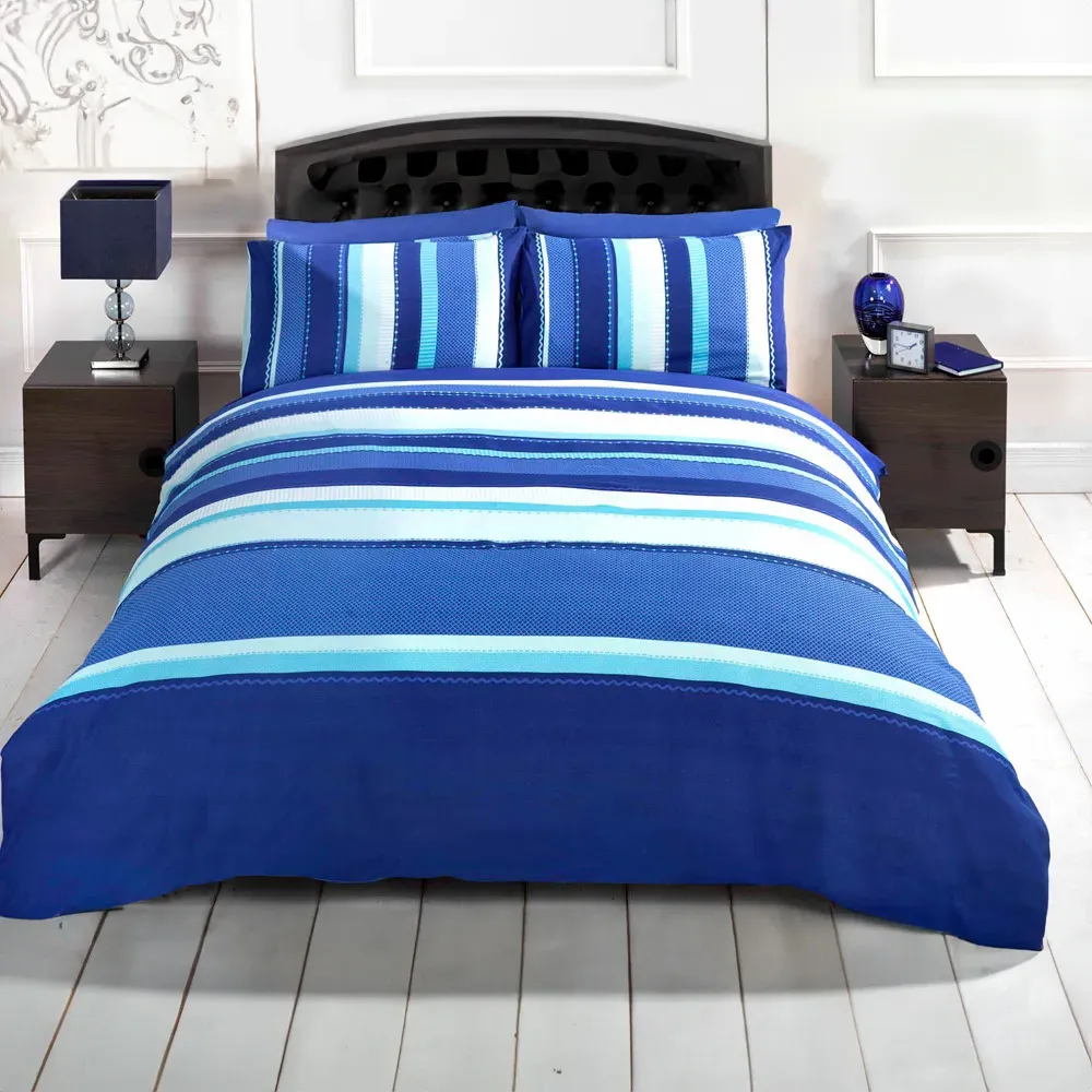 Detroit Double Duvet Cover Set - Blue, Cotton