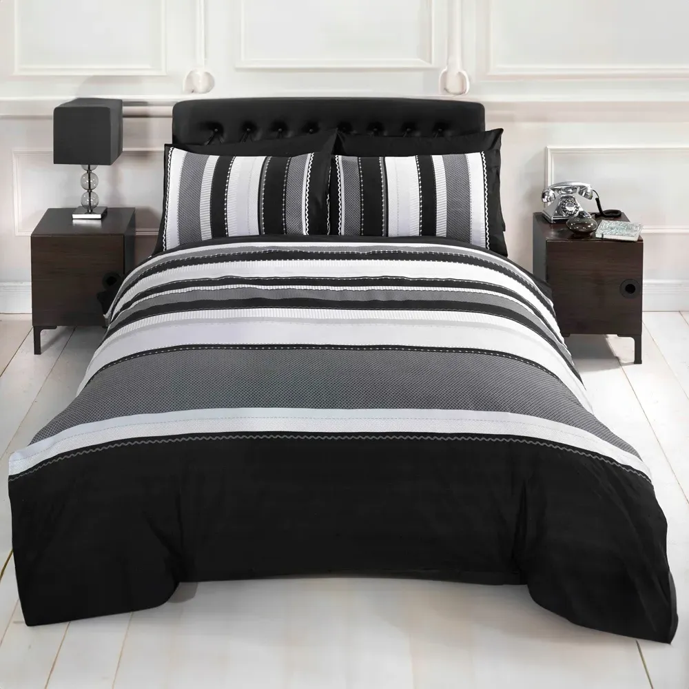 Detroit Double Duvet Cover Set - Grey, Cotton