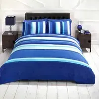 Detroit King Size Duvet Cover Set - Blue, Cotton