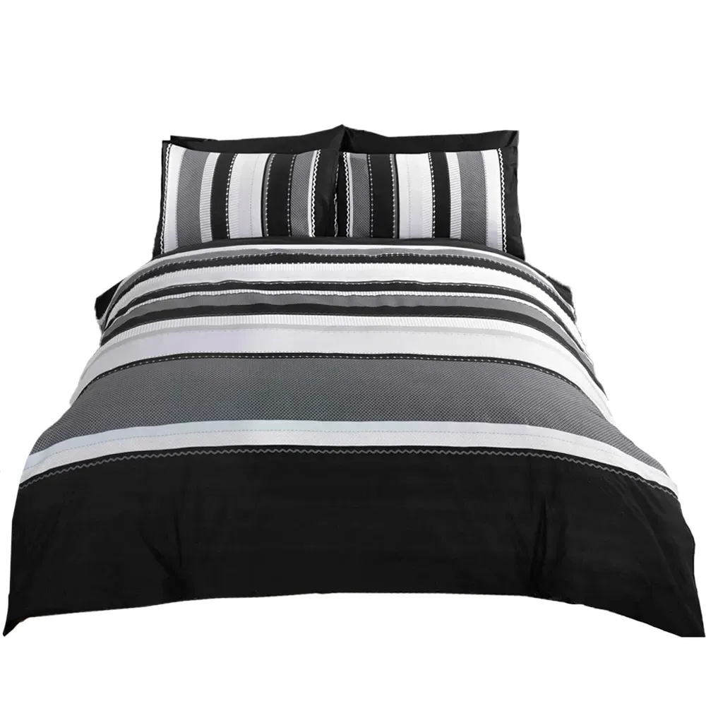 Detroit King Size Duvet Cover Set - Grey, Cotton