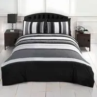 Detroit King Size Duvet Cover Set - Grey, Cotton