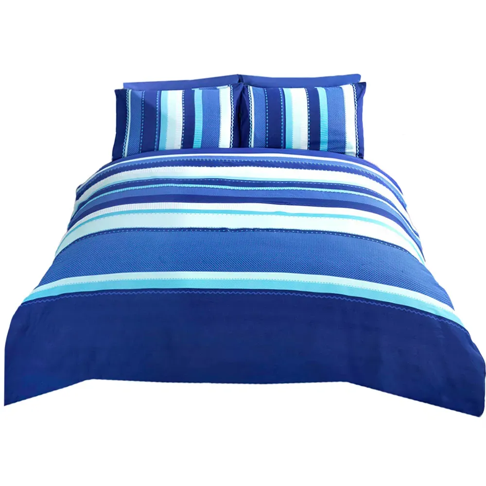 Detroit Single Duvet Cover Set - Blue, Cotton