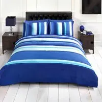 Detroit Single Duvet Cover Set - Blue, Cotton