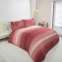 Diamante Double Duvet Cover Set - Blush, Teddy Fleece