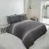 Diamante Double Duvet Cover Set - Grey, Teddy Fleece