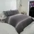 Diamante Single Duvet Cover Set - Grey, Teddy Fleece