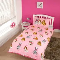 Doggies Single Duvet Cover Set - Pink
