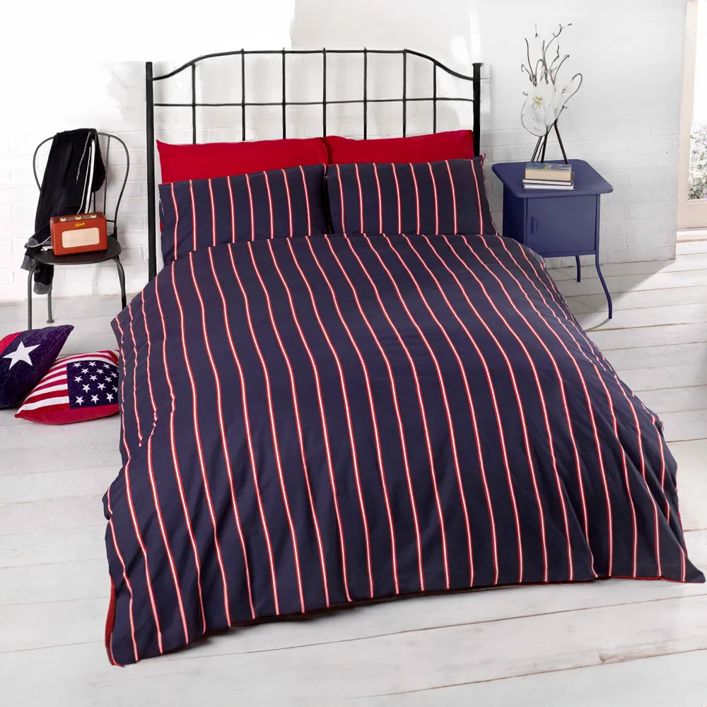 Don't Wake Me Up King Size Duvet Cover Set - Navy, Cotton