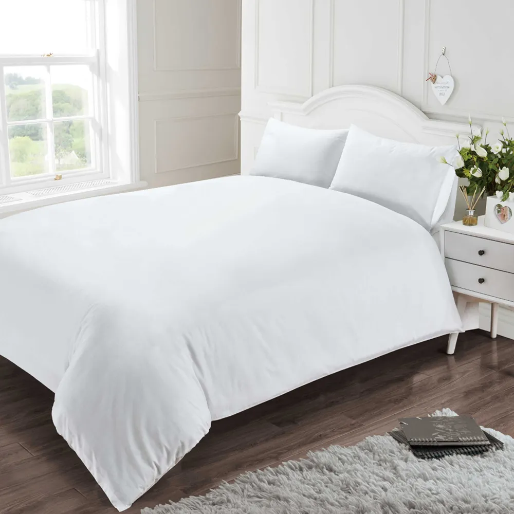 Double 400 Thread Count Quilt Cover - White, Cotton Percale