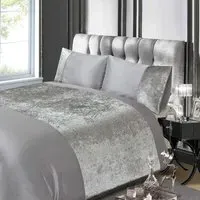 Double Duvet Set - Grey, Velvet