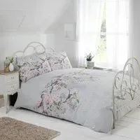 Eloise King Size Duvet Cover Set - Grey, Cotton